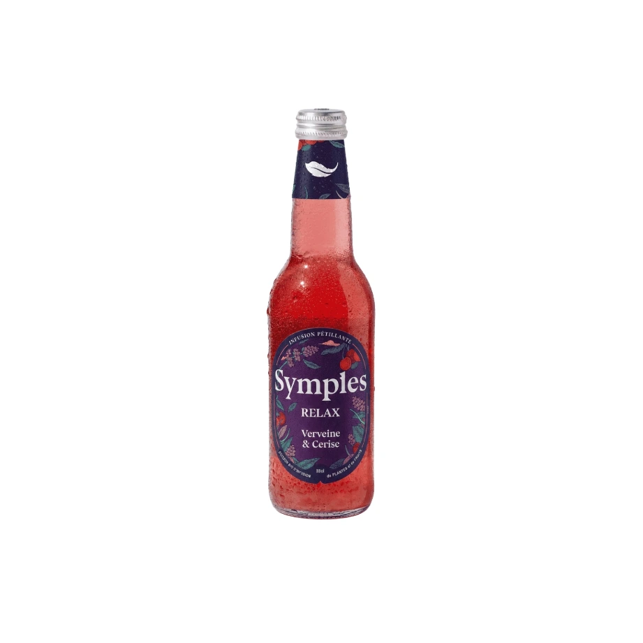 33cl - Infusion pétillante Relaxante rouge verveine-cerise CONSIGNE bio - Symples