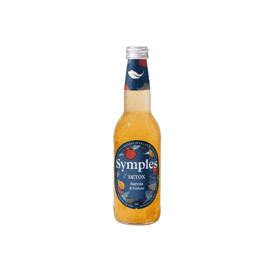 [SY-DETOX33] 33cl - Infusion pétillante Détoxifiante sureau-pomme VERRE PERDU bio - Symples
