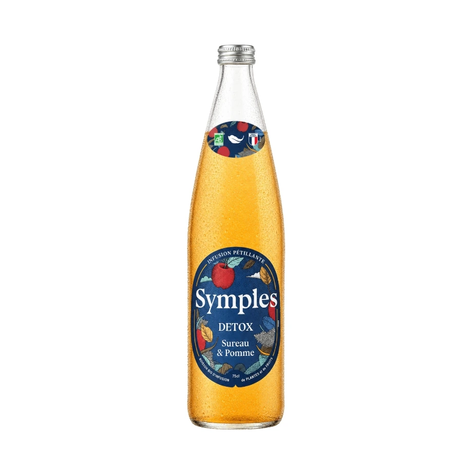 [SY-DETOX75] 75cl - Infusion pétillante Détoxifiante sureau-pomme bio (réemploi) - Symples