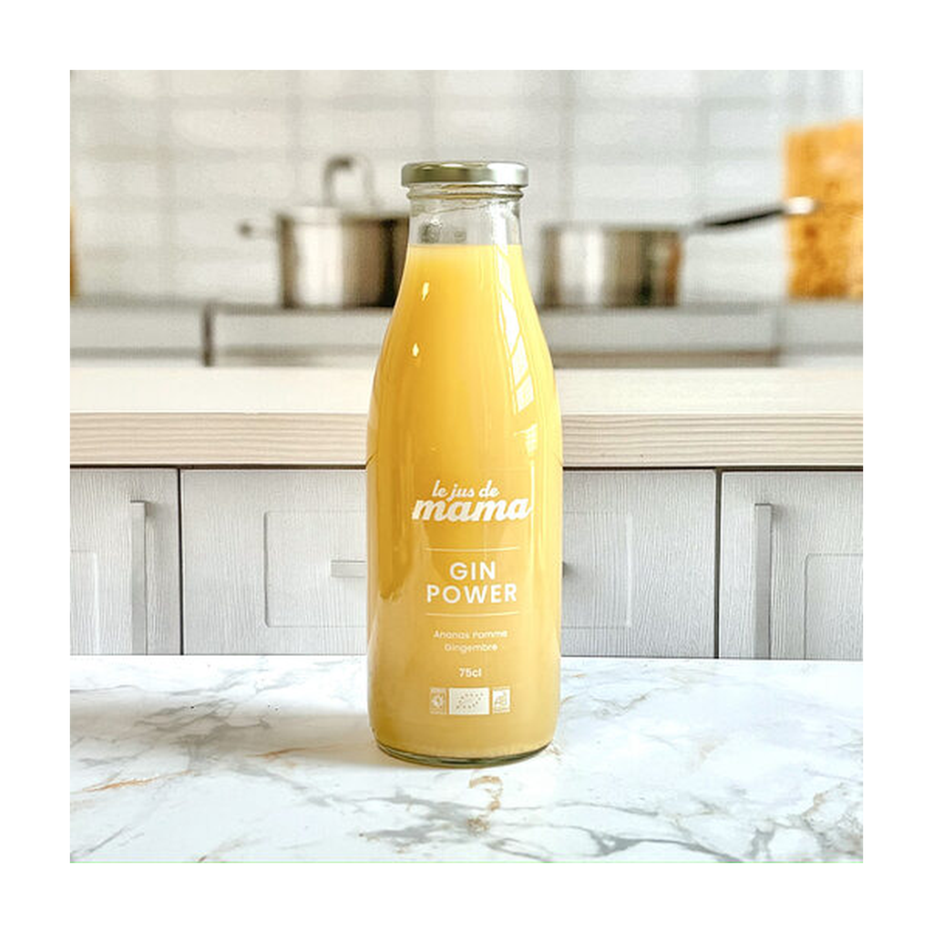 75cl - Jus Gin Power (pomme, ananas, gingembre) bio (consigné) - Le Jus de Mama