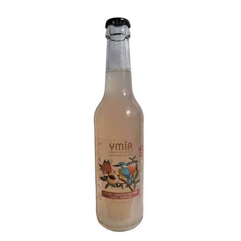 [KC-PEMP33] 33cl - Kéfir de fruits Pêche Menthe poivrée bio (réemploi) - Kefir and Co / Ymir