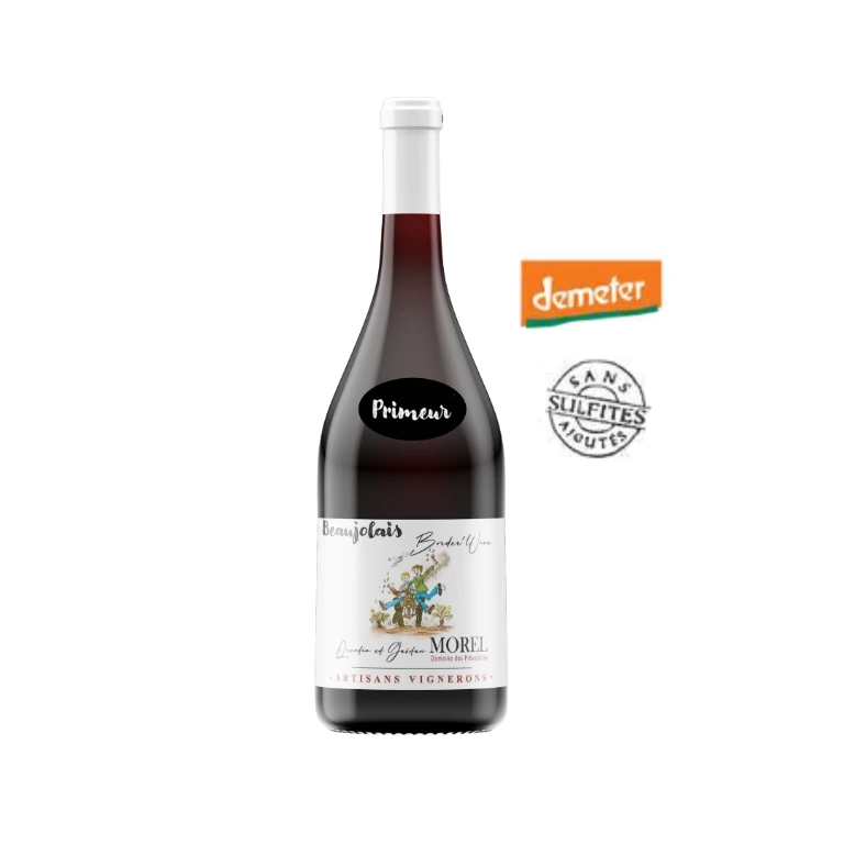 [VR-6915] 75cl - AOC Beaujolais nouveau rouge Border'Wine Demeter bio SANS SULFITES AJOUTES - Domaine des Prévelières