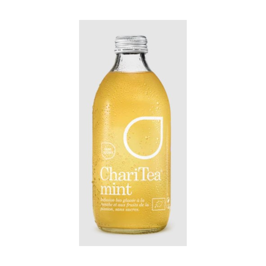 [LB-CHARMINTSS33] 33cl - ChariTea Mint sans sucre bio (verre perdu) - Lemonaid/Charitea