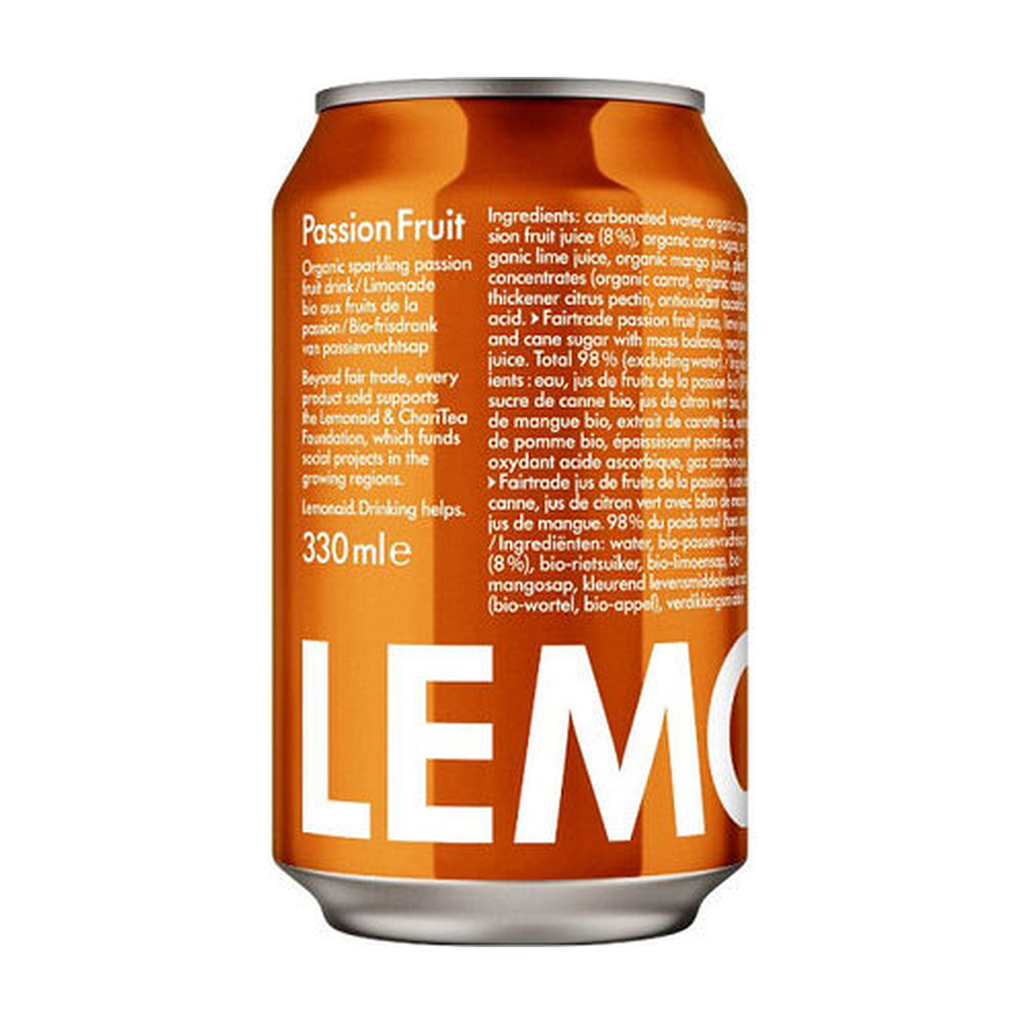 33cl - Lemonaid Fruit de la Passion bio CANETTE ALU - Lemonaid/Charitea