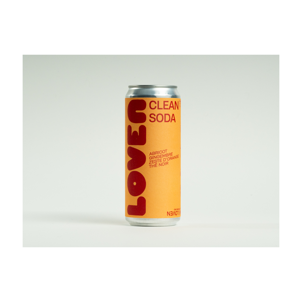 [IN-TRAGC25] 25cl - Loven Clean Soda Abricot-Gingembre bio Canette alu - Loven crew