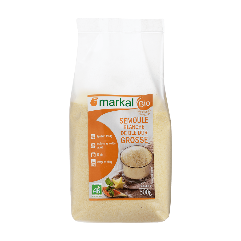 [MK-SEMBGC500] 500g - Semoule blanche de blé dur grosse bio - Markal