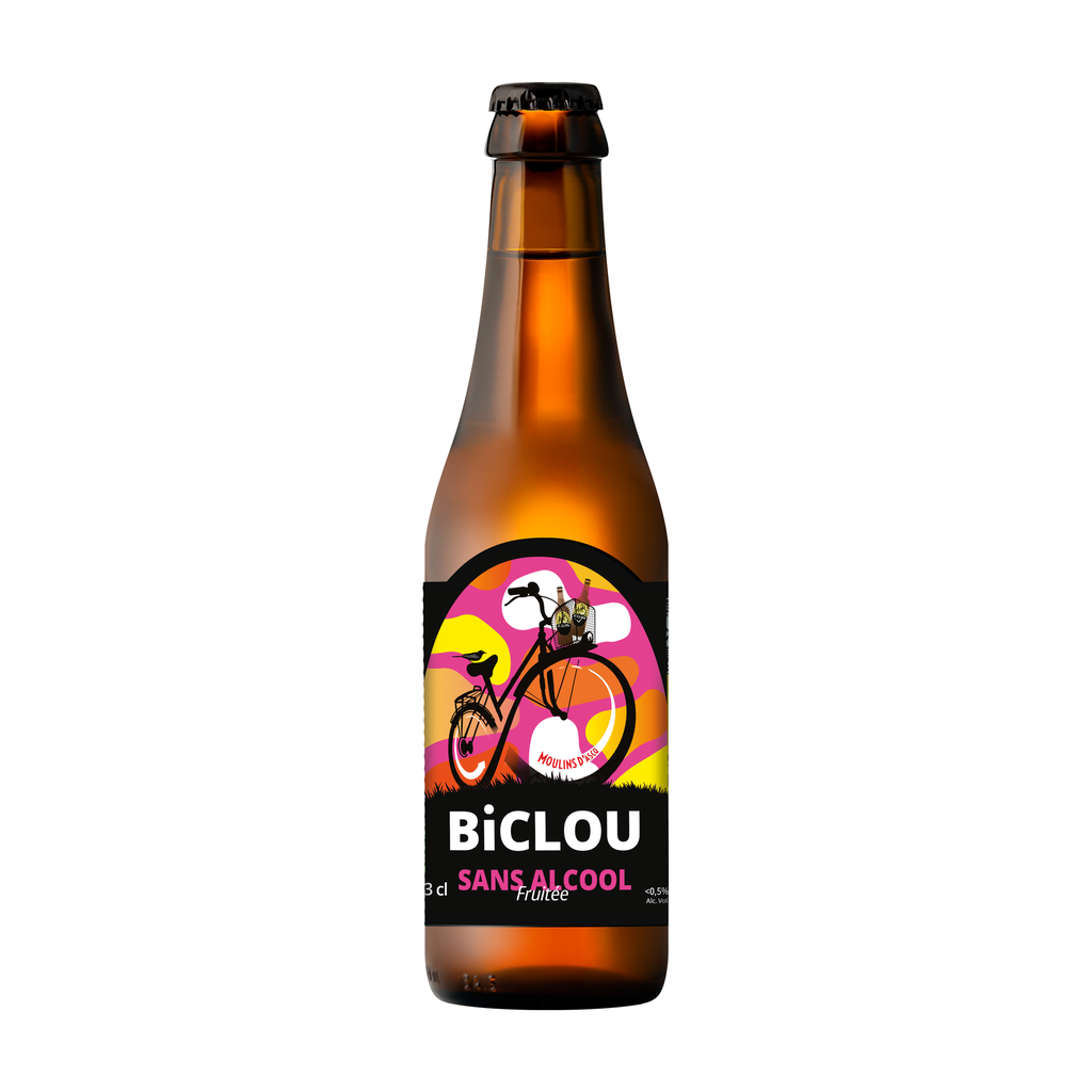 [MA-BISAFR33] 33cl - Biclou Sans alcool Fruitée - <0,5° bio (réemploi) - Brasserie Moulins d'Ascq