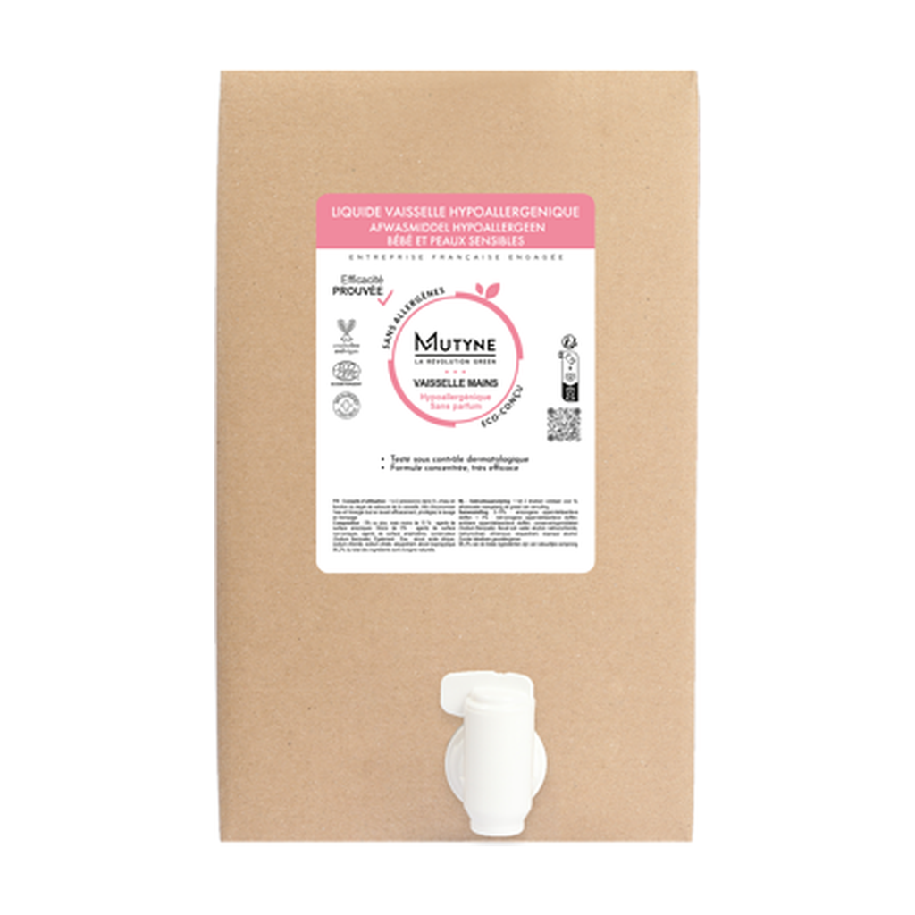 10l - Liquide vaisselle main Hypoallergénique Bébé et Peaux sensibles - Mutyne