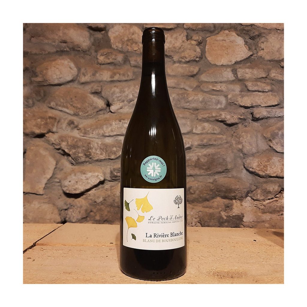 [PE-VB-RIVBL75] 75cl - IGP Hérault blanc La Rivière Blanche (100% blanc de Bourboulenc) bio (réemploi) - Le Pech d'André