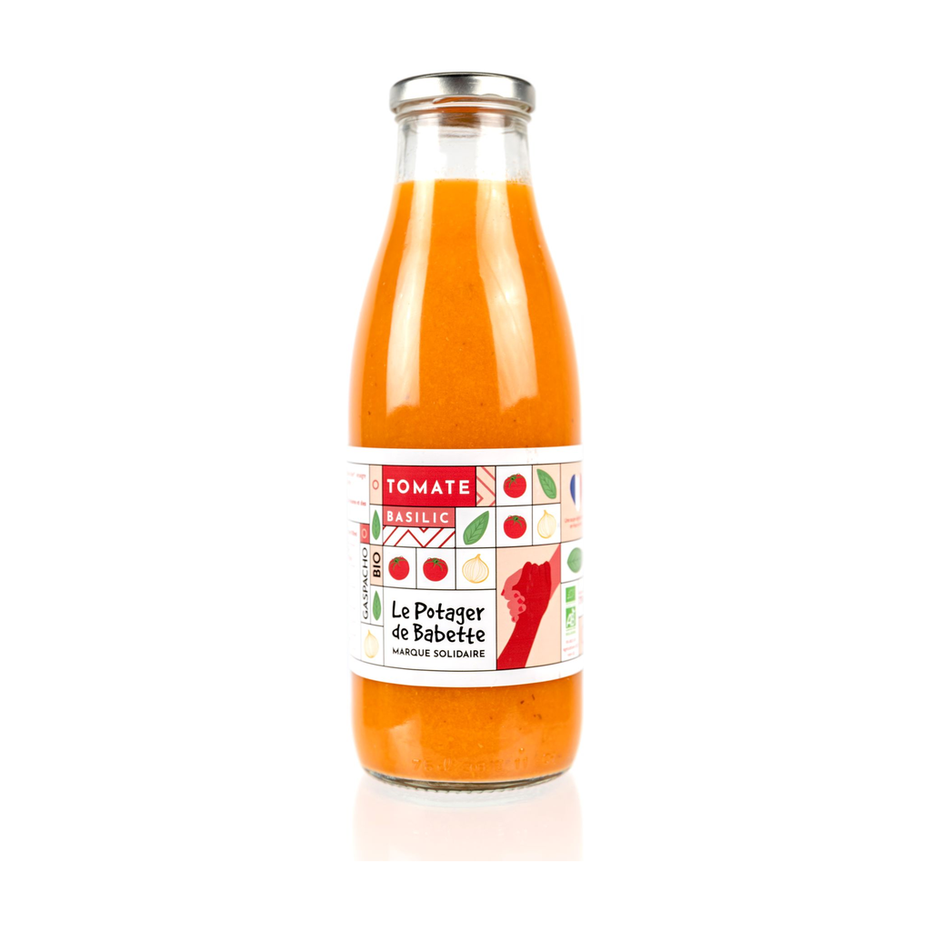 [PB-GTBAL75] 75cl - Gaspacho Tomate Basilic bio (réemploi) - Les Potagers de Babette