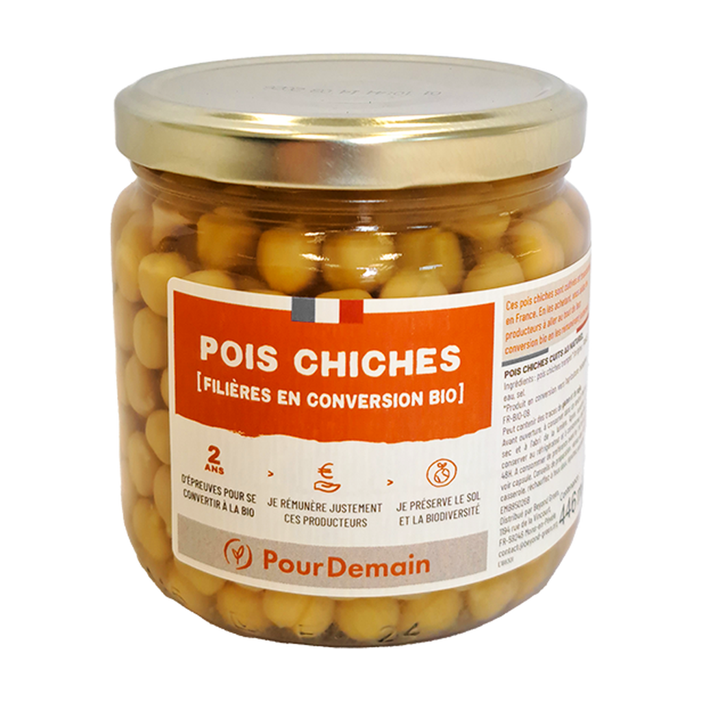[DE-CSPCH265] 265g - Conserve de pois chiches en conversion bio - Pour Demain