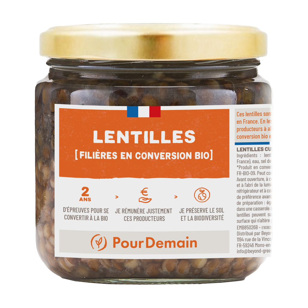 [DE-CSLENT265] 265g - Conserve de lentilles en conversion bio - Pour Demain