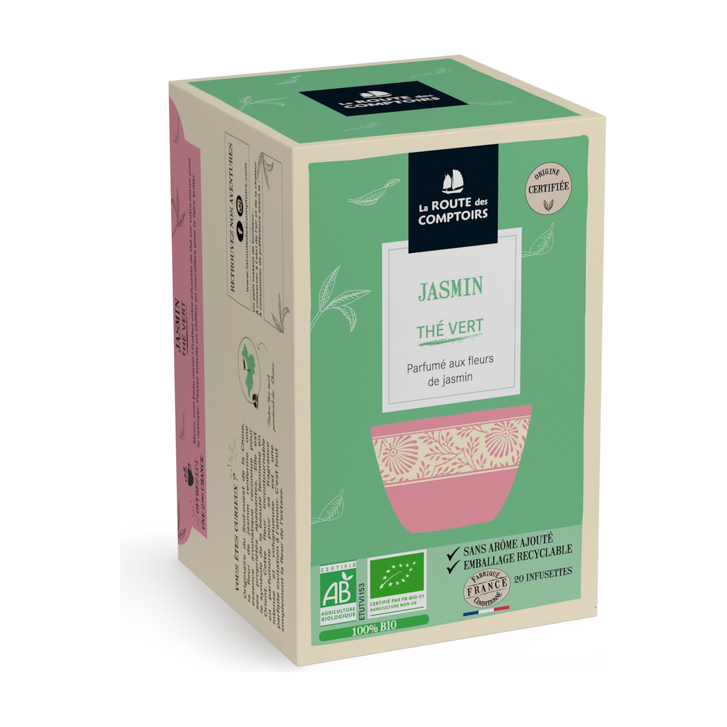 [RC-JASMIN] 20 infusettes - Thé Jasmin bio - La Route des Comptoirs