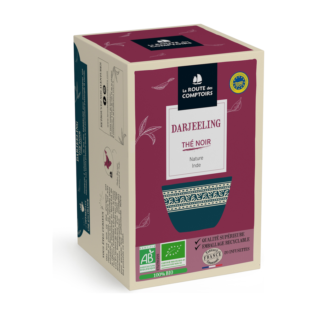 20 infusettes - Thé noir Darjeeling bio - La Route des Comptoirs