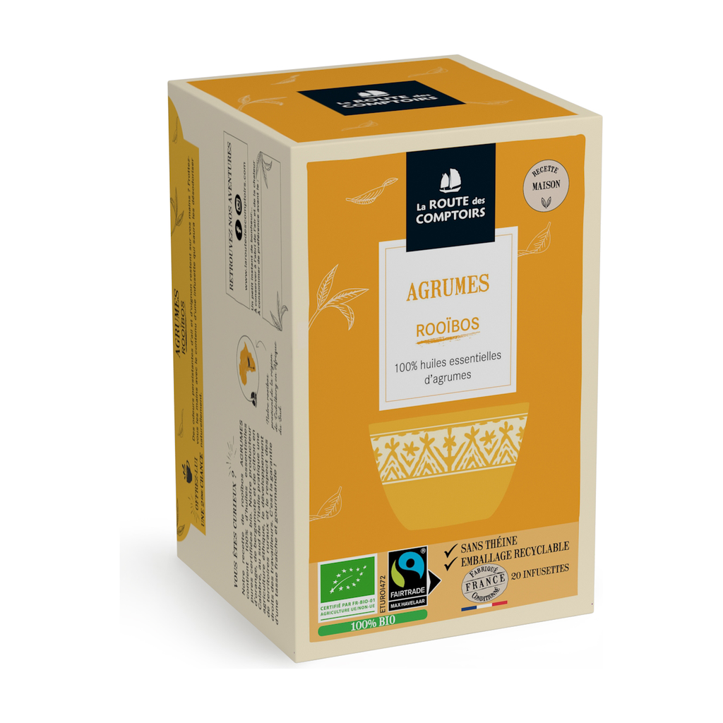 [RC-ROOIBOSAGR] 20 infusettes - Rooïbos Agrumes bio - La Route des Comptoirs