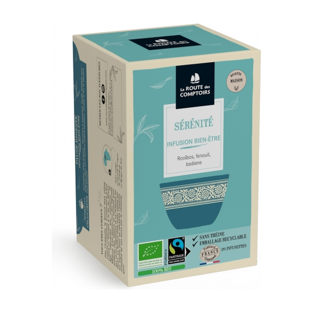 [RC-IDSERENITE] 20 infusettes - Infusion sérénité bio - La Route des Comptoirs