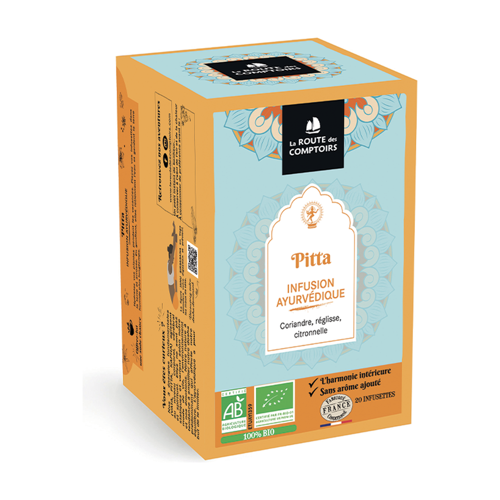 [RC-AYURV] 20 infusettes - Infusion Ayurvédique Pitta bio - La Route des Comptoirs
