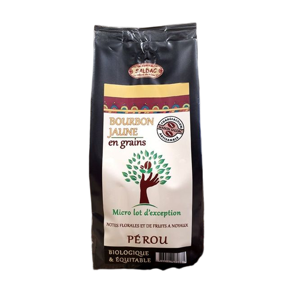 250g - Café grand cru d'exception Bourbon Jaune - Pérou 1600m d'altitude grain bio - Saldac