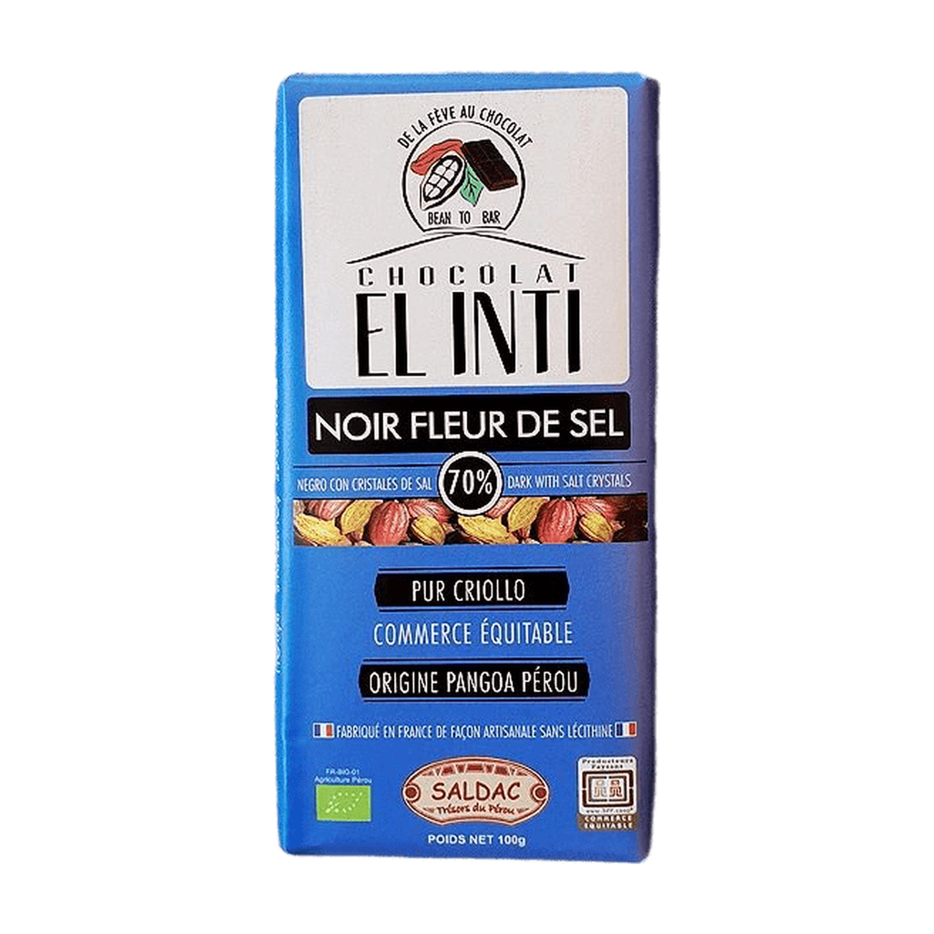 [SD-NOIRSEL] 100g - Chocolat noir 70% sel El Inti bio - Saldac