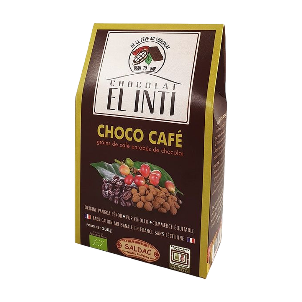 [SD-BD-CHOCO] 150g - Boîte dégust. Grains café enrobées chocolat noir 70% bio - Saldac