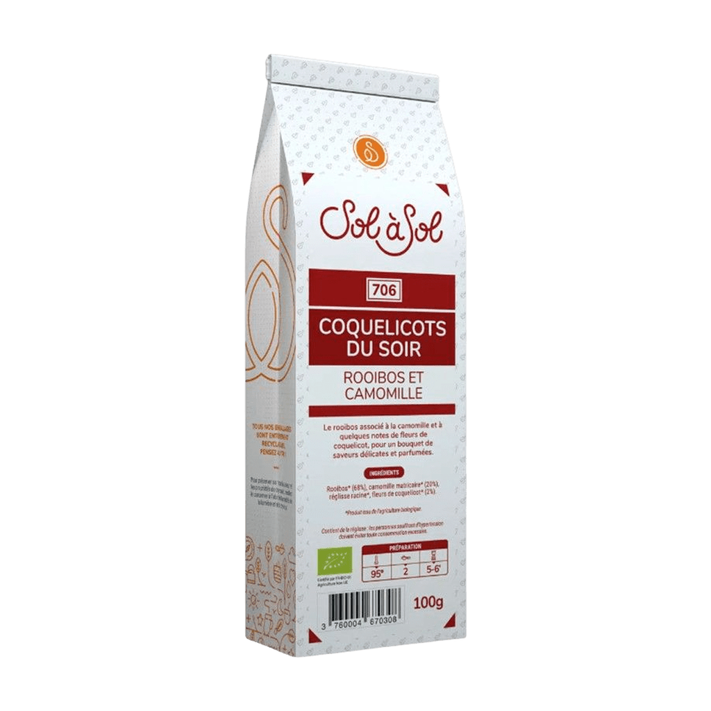 [SS-RO-COQSO100] 100g - Rooibos Coquelicots du soir bio - Sol à Sol