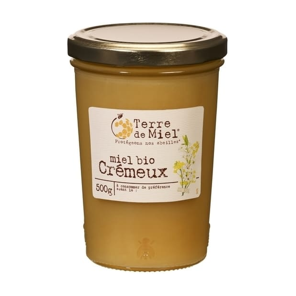 [TM-MIEL-CREM500] 500g - Miel toutes fleurs crémeux bio - Terre de Miel
