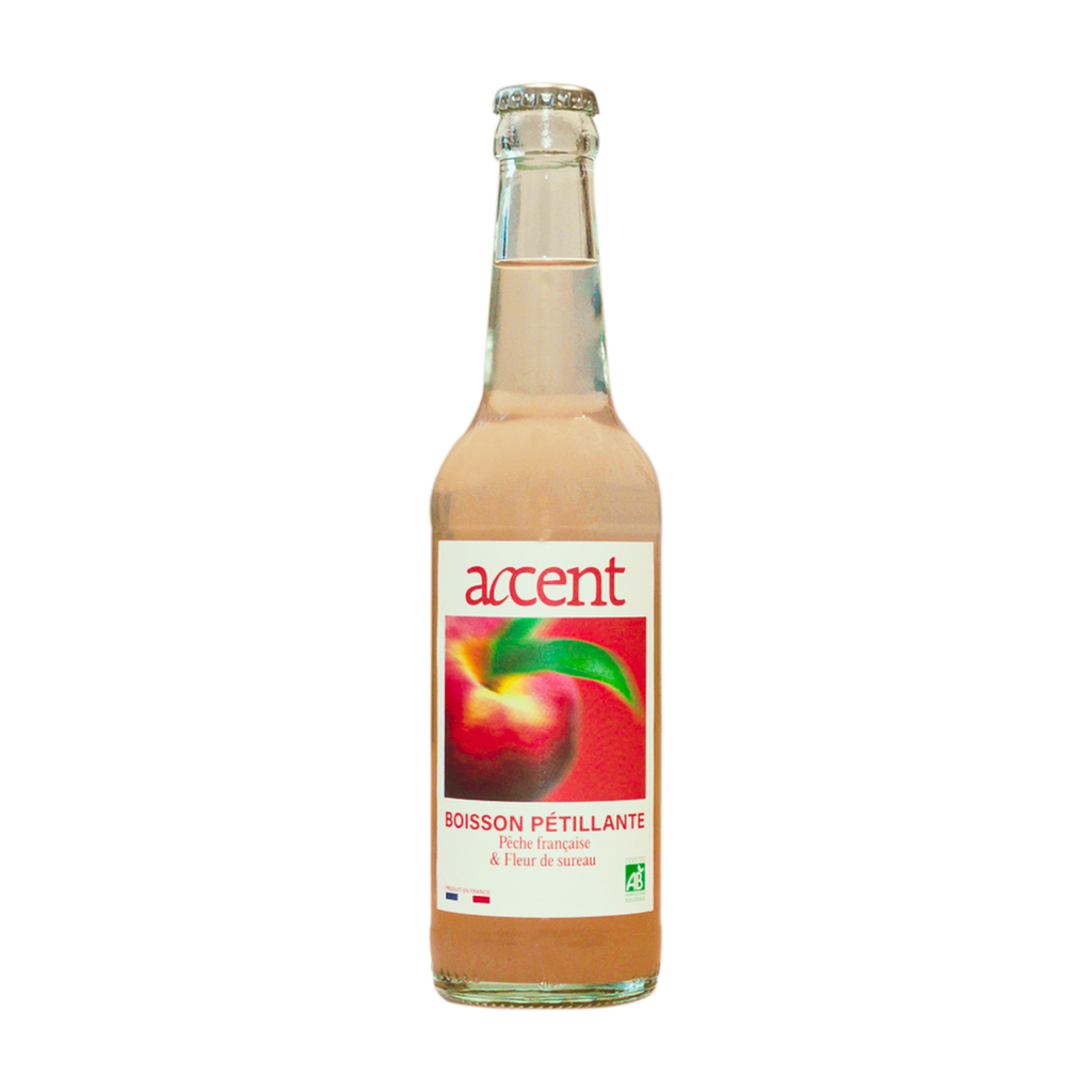 [AC-PEC33] 33cl - Limonade Pêche Fleur de Sureau bio (consigné) - Accent