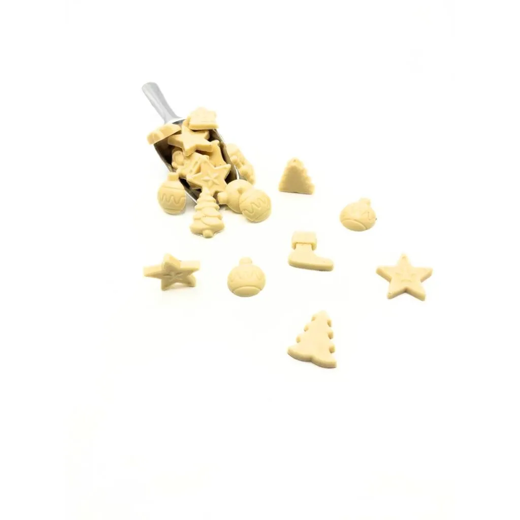 [NAO-N474] 2,5kg - Caraques de Noël chocolat Blanc (4-6 gr) bio - Nao
