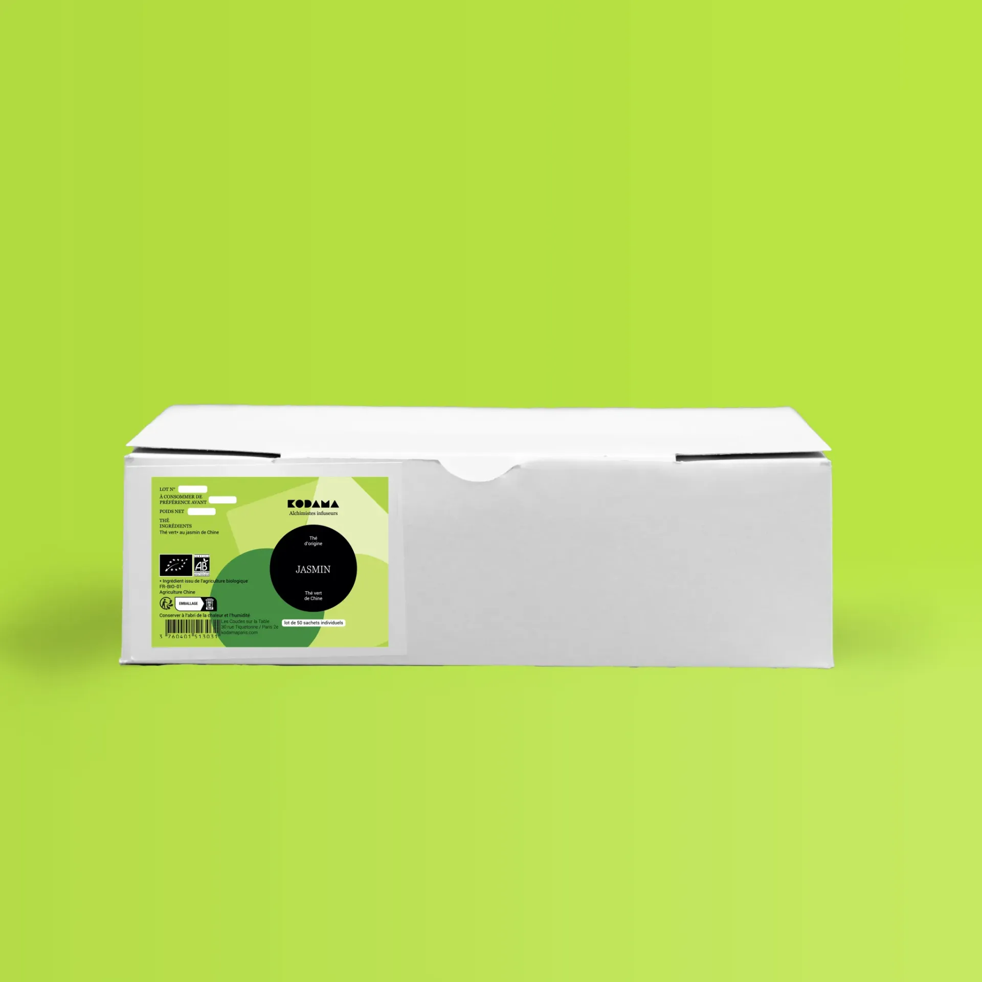 50 infusettes - The vert Jasmin  bio - Kodama