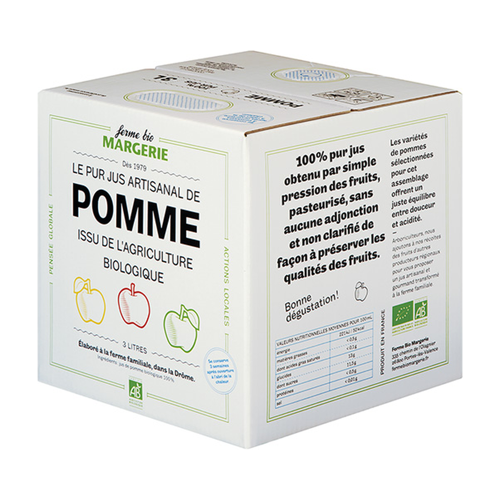 [MG-POM300] 3l - Jus de Pomme bio - Ferme de Margerie